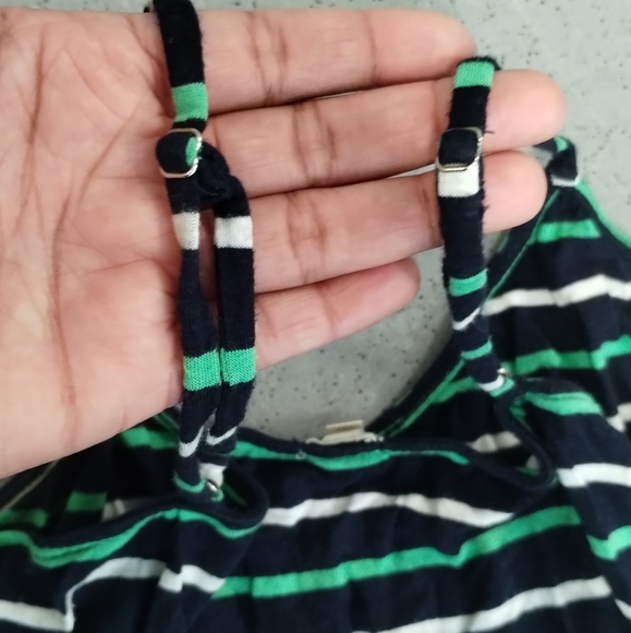 j. Crew Striped Dress Green Blue White Tank Summer Beck cover up dress - Picture 12 of 14